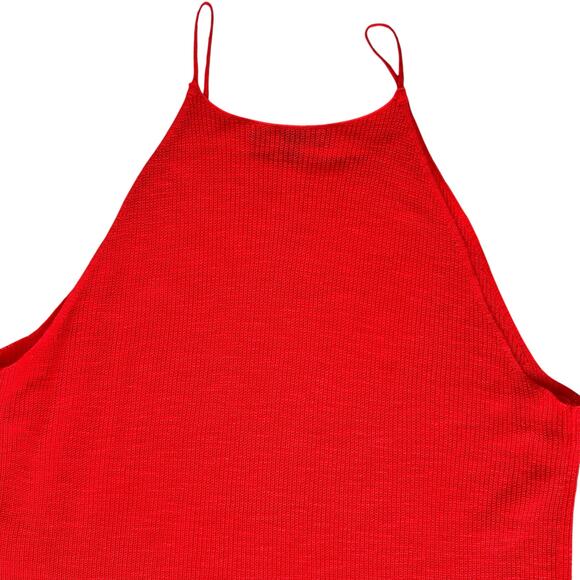 Banana Republic Linen Knit Tank Top Women's Medium High Neck Burnt Orange Shirt - Picture 8 of 13